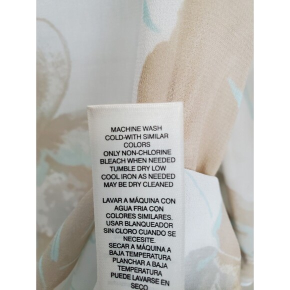 Chico's Sheer Chiffon Floral Print Button-Up Tunic Size 3 (XL) - Picture 6 of 6